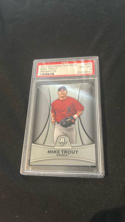 2010 Bowman platinum Mike Trout prospects rookie card PSA eight 2010 Bowman platinum Mike Trout prospects rookie card PSA eight