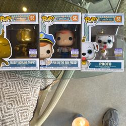 Funko Pop Funkoville Exclusive Set Porto, Fun On Run Freddy And Freddy Bowling Trophy 