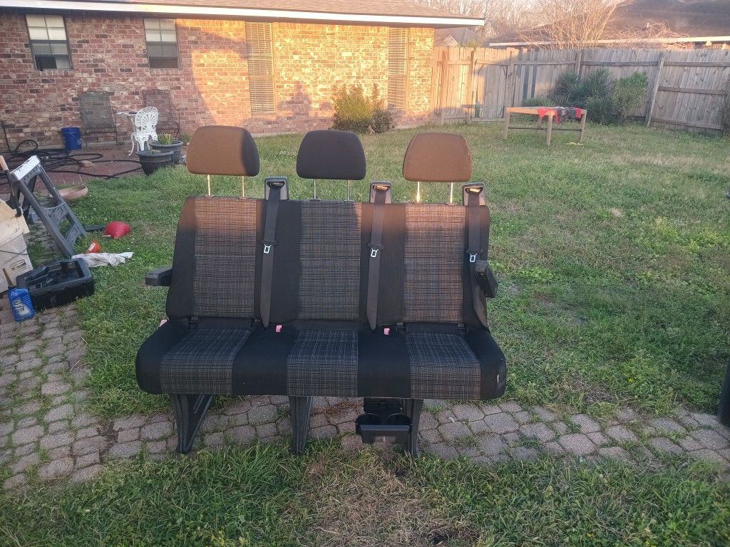 2019-2025 Mercedes Benz Sprinter Van Bench Seat 3-Person With Adjustable HeadRest.