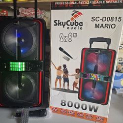 Bocina Bluetooth Dobles 8" Con Microfono y Remoto / Portable Bluetooth Speaker dual 8" Mic. & Remote 🎤 🎶 