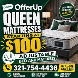 QUEEN MEMORY FOAM MATTRESS FROM $100 / NEW IN PLASTIC