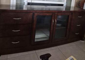 tv stand solid wood whit drawers and glass door