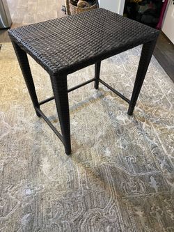 Woven Resin Wicker Patio Side Table