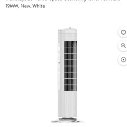 Mainstays 28" Tall, 3-Speed Oscillating Tower Fan, FZ10-19MW, New, White