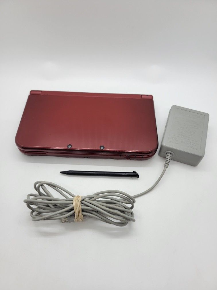 Metallic Red New Nintendo 3DS XL Console and Charger
