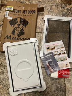 MIAOTONG 3-Flap Dog Door for Wall, Energy-Efficient Insulated Pet Door  Aluminum Lock Doggy Doors,Steel Frame and Telescoping Tunnel Dog Door
