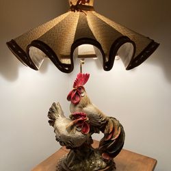2 Antique Rooster Lamps