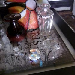 3 Crystal Things An Art Design Amethyst Czech Glass Vace And Tiffany Shade 