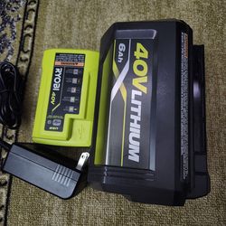 40 V Ryobi Battery 6ah And Charger