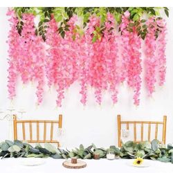40 Pcs Pink Wisperia Flowers Party Decorations  