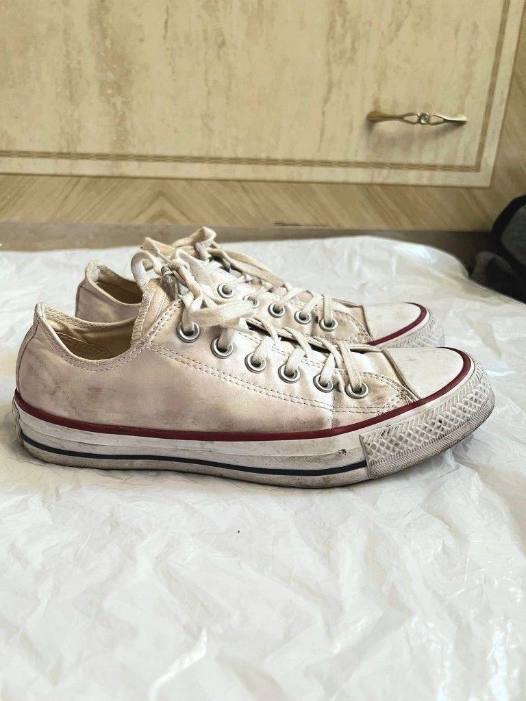 Converse All Star Satin White Sneakers