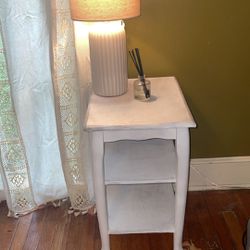 White Vintage Washed Table Night stand 