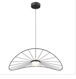 Artika Tolena 15-Watt 1-Light Modern Black 3CCT Integrated LED Hanging Pendant Light Fixture for Dining Room or Kitchen
