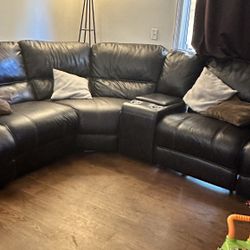 Leather 6pc Sectional 