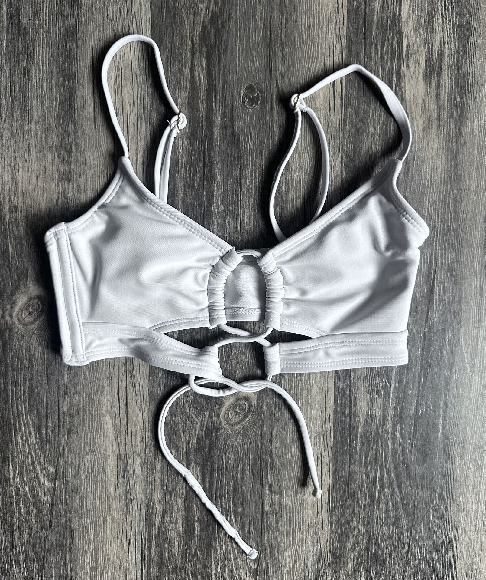 Wild Fable White Bikini Top SZ XXS Bikini Crisscross Key Hole White Bikini Top