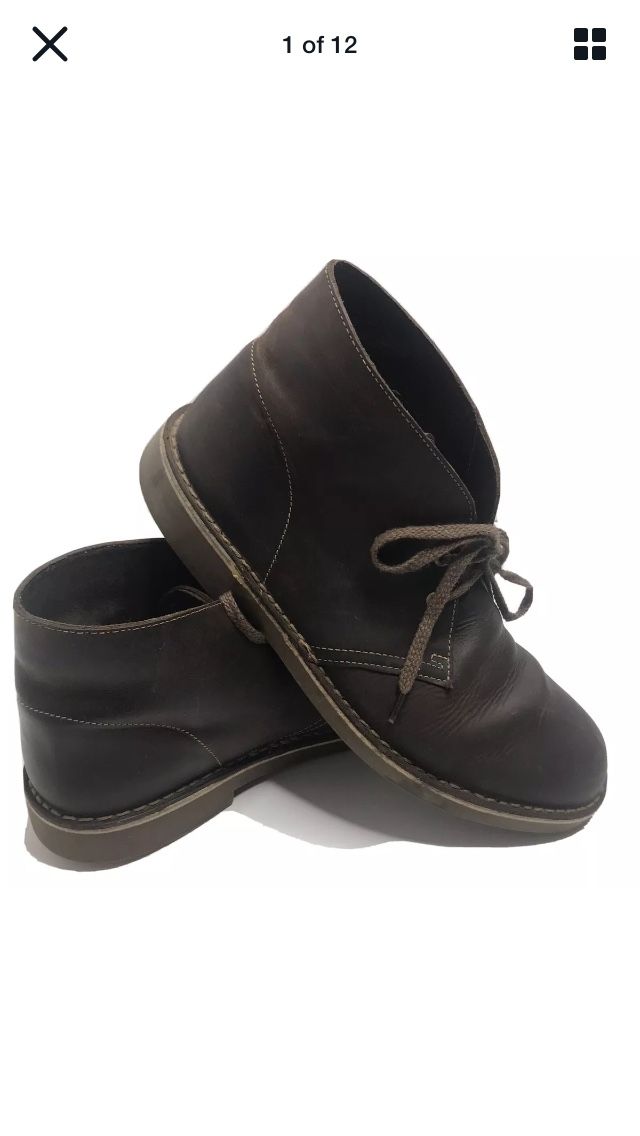 CLARKS (15522) Men's Bushacre 2 Chukka Desert Ankle Boot Brown Leather Sz 8.5W