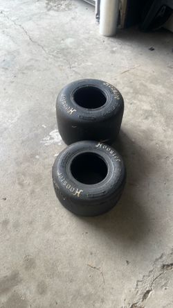 Go kart slick tires made by Hoosier.