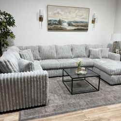Brand New Large Corduroy Sectional Couch 