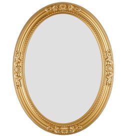 24 X 31.5 Inch Full-Sized Oval Wall Mirror, Vintage Plastic Frame, Large Mirror