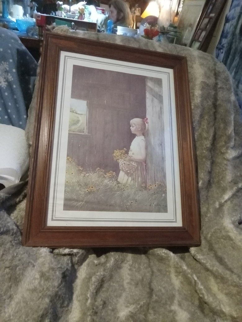 Vintage Adolf Sehring Summer Daydream Artist Signed Litho Print 25x19 Framed 150.00.On Ebay.