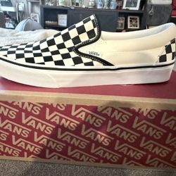 Brand New Black And White Checkered Vans 