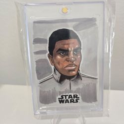 Finn sketch from Topps Star Wars the Last Jedi set