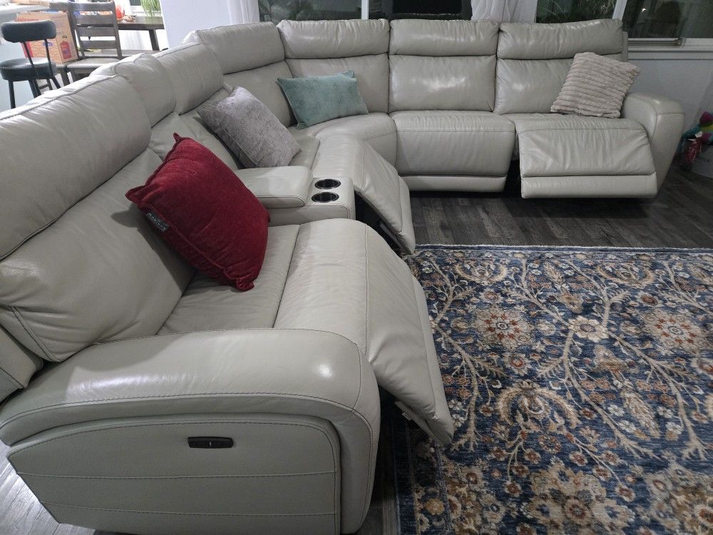 Couch L Shape. Motorized Headrests And Recliners