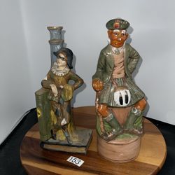 2vntg Decanters Borghini Lacrima Christi Harlequin Clown& Irishman