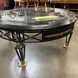 Maitland-Smith Glass Marble Table 