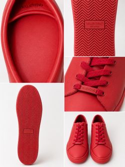 🔥 Valentino Red Leather Sneakers 🔥 Size 11