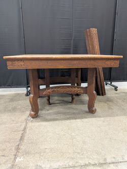 P. E. Routier Furniture Co. Carved Wood Extendable Dining Table
