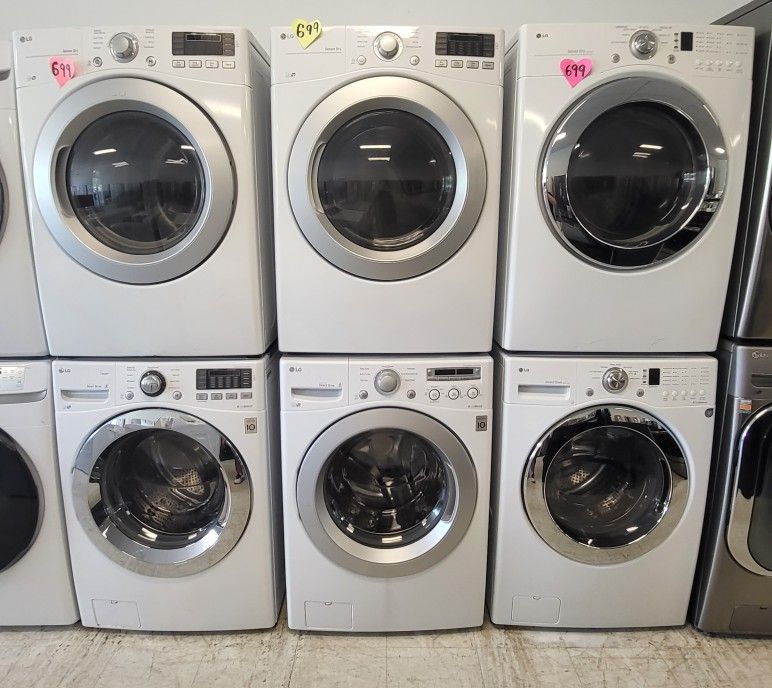 Front Load Washer And Electric Dryer- Stackable Washer And Electric Dryer Used In Good Condition With 90days Warranty From $499 Up To $825