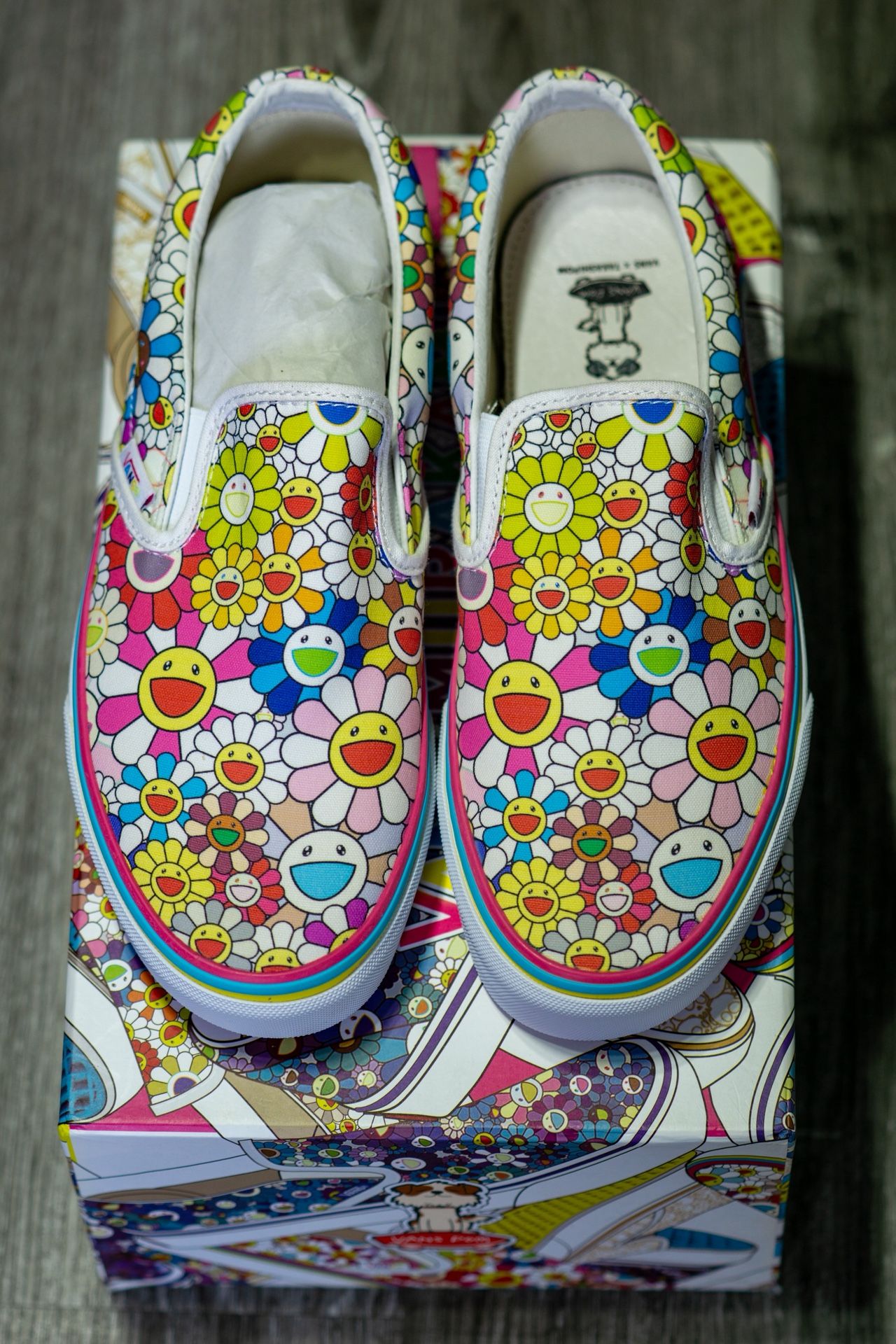 takashi murakami slip on vans multi.color