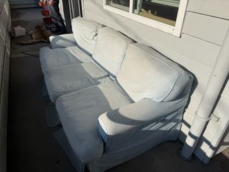 Outdoor denim couch