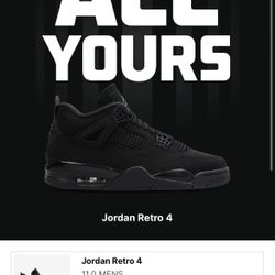 JORDAN BLACK CAT 4’S