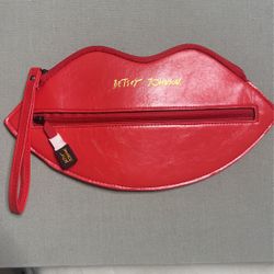 Betsy Johnson Lip Clutch Handbag 