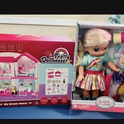 Doll House And Doll Set