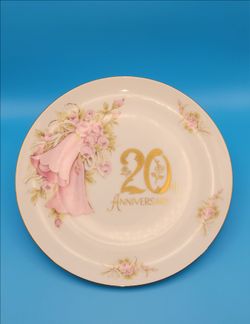 20th Anniversary Plate Wedding Anniversary Vintage made in Japan 9.5" for Plate Wall  or Gift