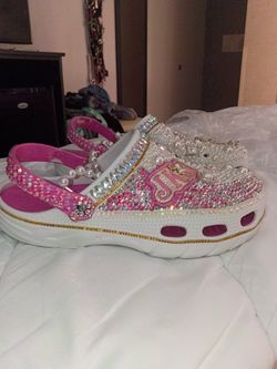 Custon Bedazzled Crocs with JKJ Patch