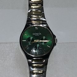 Geneva Diamond green face watch