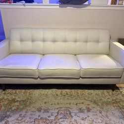 Modern  HCream/Taupe Sofa – Clean & Gently Used