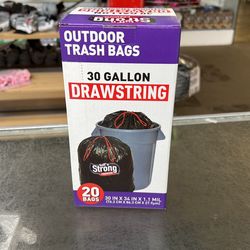 30 Gallon Drawstring Trash Bags 20 Pieces