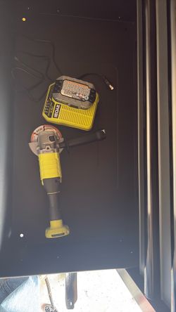 Ryobi angle grinder and battery set