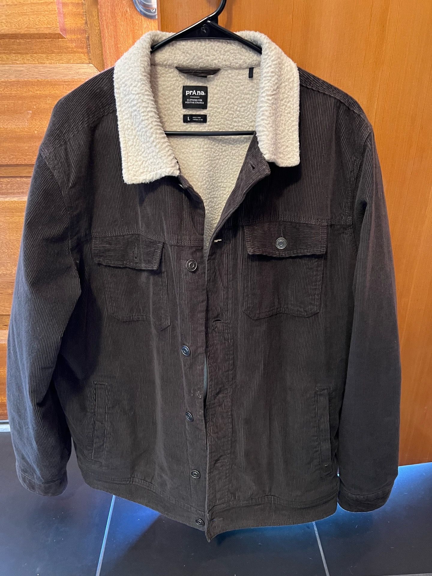 Prana Corduroy+Sherpa coat, L