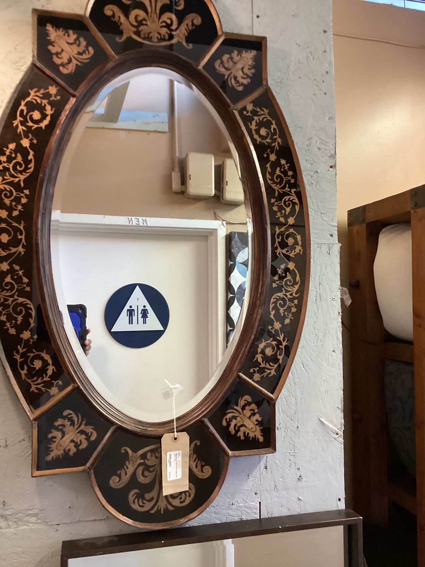 Oval Gold Painted Rim Tuscany Style Mirror SKU ZJ5H39