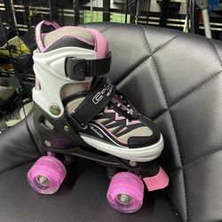 Kids Skate Pink And White 