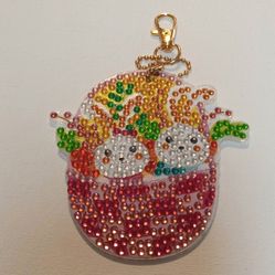 Blingy Bunnies In A Basket Keychain