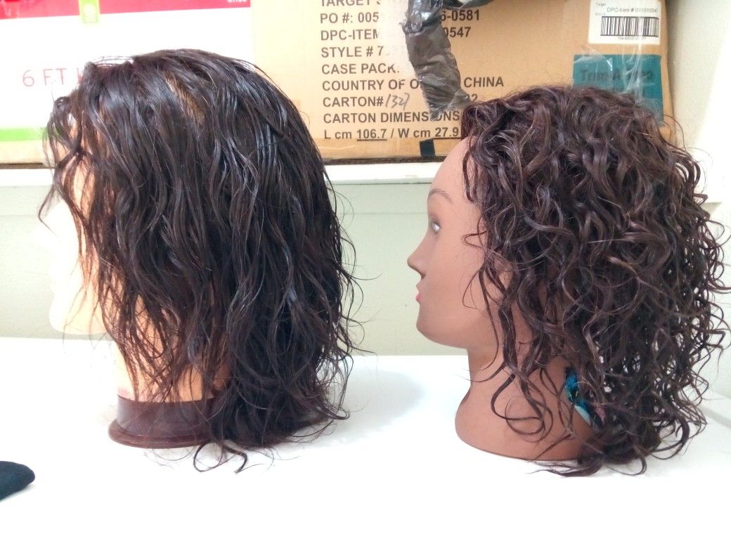 Burmax cosmetology mannequins, hair has not been cut.
