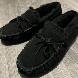 Bearpaw Men’s Moc Slippers Black Size 12 Cozy Shoes Sneakers Slip Ons Sandals