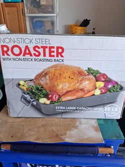 Non stick roaster pan and rack